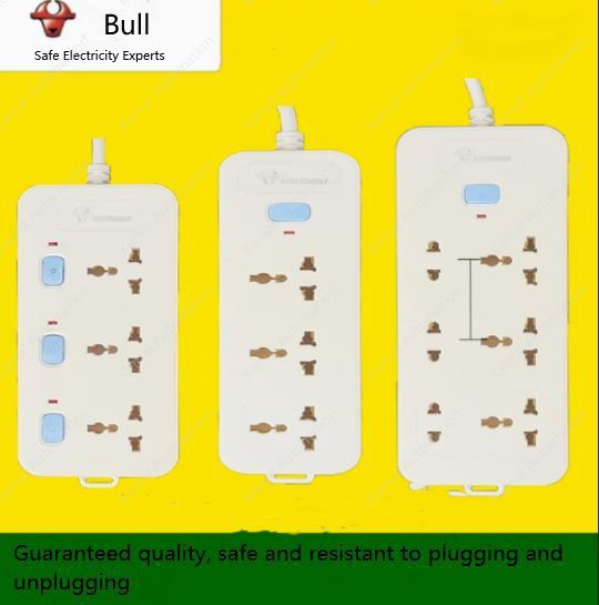 Three-plug without cord (unswitched) blue and white